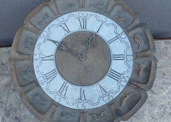 185 Stary zegar ścienny Skandia znaki zodiaku łańcuchowy niekompletny