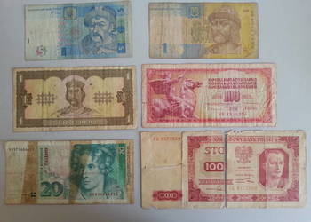 Stare banknoty 6 sztuk