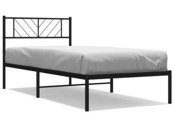 Łóżko Metalowe Czarne Rama Łóżka Ze Stelażem 90x190 cm WM-372171