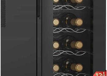 CHŁODZIARKA DO WINA WIE LODÓWKA NA NAPOJE WINIARKA LED NA 12 BUTELEK