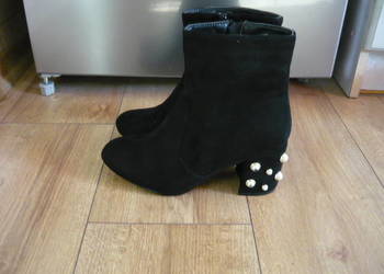 Botki czarne skóro podobne Botki czarne skóro podobne