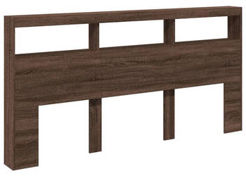 Zagłówek z półkami i LED brązowy dąb 200x17x102 cm WM-839223