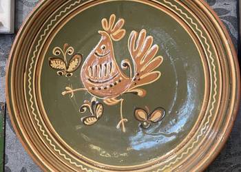 Ceramiczna patera „Kamionka” Łysa Góra z motywem koguta