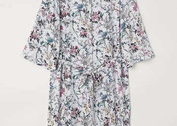 Sukienka H&M 46 3XL wiskoza kwiaty floral łączka midi prosta plus size