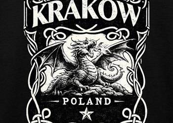 Ekologiczna koszulka młodzieżowa Premium Kraków - Smok wawelski Polska