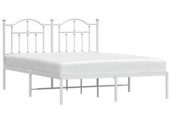 Łóżko Metalowe Białe Rama Łóżka Ze Stelażem Biała 140x200 cm WM-353489