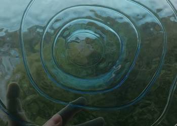 Misa patera z lazurowego szkła