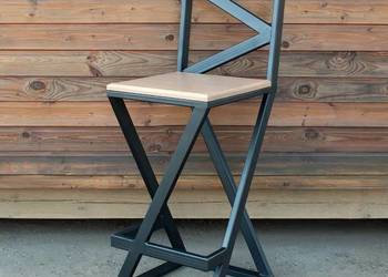 Hoker LOFT NA WYMIAR barowy DĄB 70cm stal krzesło mal. PROSZKOWO