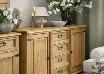 Rustykalna komoda z litego drewna COM 121