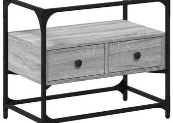 Szafka pod TV ze szklanym blatem szary dąb sonoma 60x35x51 cm WM-846057
