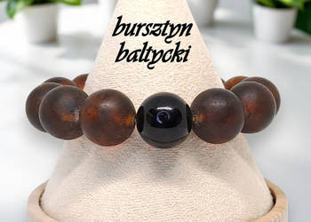 Bransoletka z bursztynu, bursztyn bałtycki duże kule koniak wiśnia #764 Bransoletka z bursztynu, bursztyn bałtycki duże kule koniak wiśnia #764