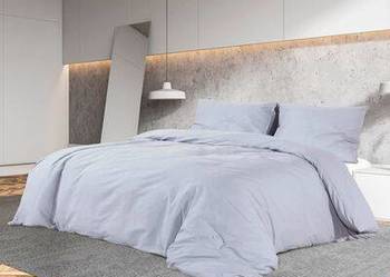 vidaXL Zestaw pościeli, szary, 200x200 cm, lekka mikrofibra(SKU135954)