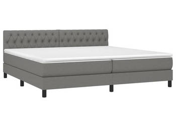 Łóżko kontynentalne z materacem ciemnoszara tkanina 200x200cm WM-3133422