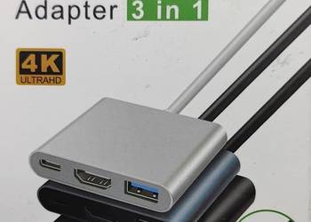 Adapter HUB 3w1 USB-C