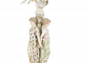 Pałacowy Świecznik z Porcelany - Prezent - Porcelana - Postaciowy Kobiety