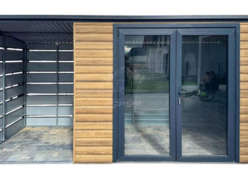 Schowek - domek ogrodowy 3,5x2m  wiata  drzwi PCV - winchester ID1104