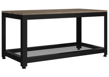 Stolik kawowy szaro-czarny 90x45x45 cm MDF i żelazo WM-286083