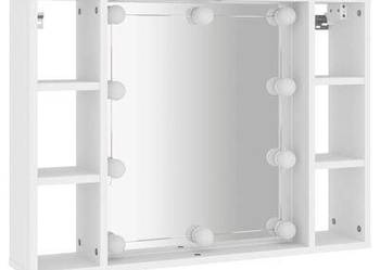 vidaXL Szafka z lustrem i oświetleniem LED, biała, 76x15x55 cm(sku808855)