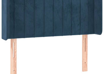 Zagłówek uszak ciemnoniebieski 103x16x78/88 cm aksamit WM-3119052