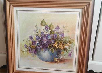 Obraz druk kwiaty bratki. Obraz druk kwiaty bratki.