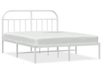 Łóżko Metalowe Białe Rama Łóżka Ze Stelażem Biała 183x213 cm WM-353689