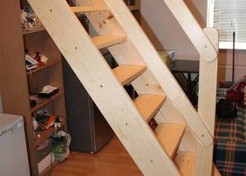SCHODY REGULOWANE DREWNIANE SOSNOWE WEWNĘTRZNE STRYCH 360x80