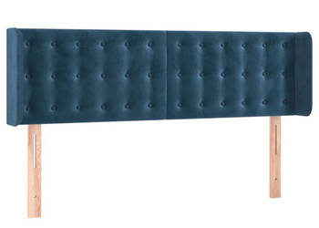 Zagłówek do łóżka z LED ciemnoniebieski 147x16x78/88 cm aksamit WM-3123722