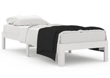 Rama łóżka biała lite drewno pojedyncza 75x190 cm WM-810326