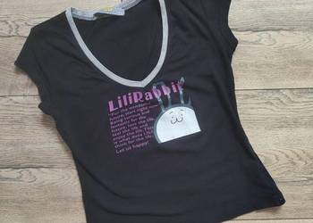 Czarna bluzka koszulka T-shirt XS S Vintage love y2k 80 90s