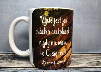 Kubek z cytatem z filmu „Forrest Gump” „Życie jest jak pudełko czekoladek"