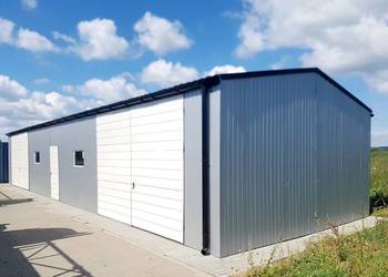 Blaszana hala 18×6m- srebrny/ biały