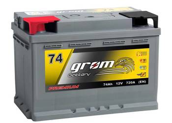 Akumulator GROM Premium 74Ah 720A EN DTR Lewy Plus Dowóz