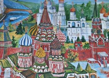 PANORAMA MOSKWY PORCELANA AUTORSKI TALERZ KOLEKCJONERSKI