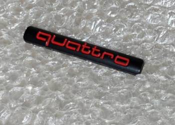 NOWY czarny klejany znaczek Quattro emblemat logo