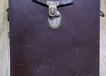 Zabytkowe skórzane etui futerał z wkładem blaszanym