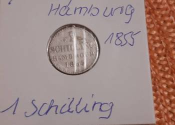moneta srebrna Niemiec Hamburg z 1855r