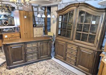 Piękne meble dębowe komoda witryna meble dębowe komplet