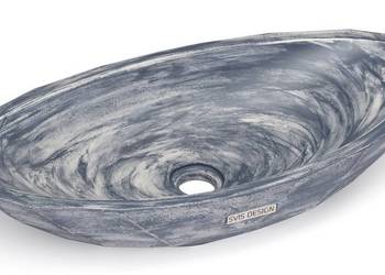 Umywalka 60 cm DIAMOND BASIC PATINA, niebiesko-szary