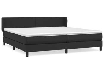 Łóżko z Materacem Kontynentalne Czarne Ekoskóra 200x200 cm WM-3127211