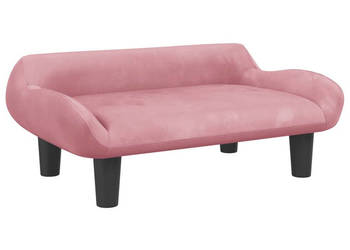 Sofa dla dzieci różowa 70x40x24 cm aksamit WM-3196352