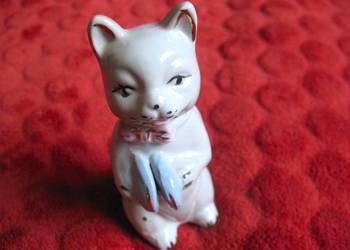 Kot - z orkiestry - stara figurka ceramika - 11,5 x 4 x 5 cm