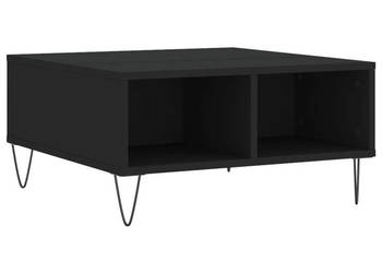 Stolik kawowy czarny 60x60x30 cm materiał drewnopochodny WM-827037
