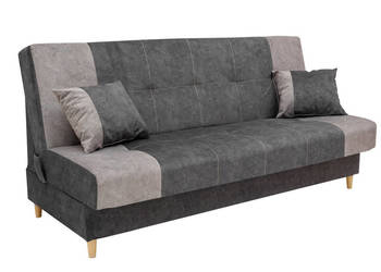 Wersalka Tapicerowana Szara bez Boków na drewnianych nóżkach MAGDA