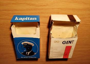 Zestaw kolekcjonerski retro: puste paczki KAPITAN i GENT