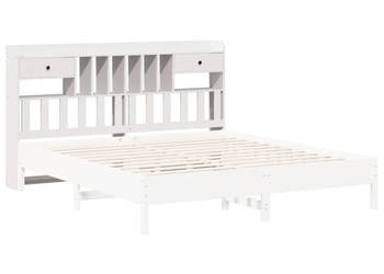 Wezgłowie do łóżka z półkami białe 180 cm drewno sosnowe WM-855503