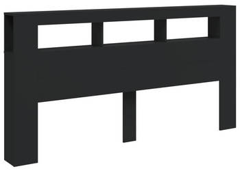 Wezgłowie łóżka z LED czarne 200x185x1035 cm WM-837366