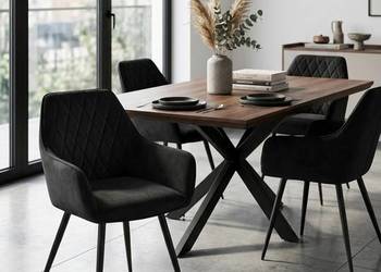 Czarne Krzesło Tapicerowane Carbo, Wysyłka 24H, Dostawa 0zł!