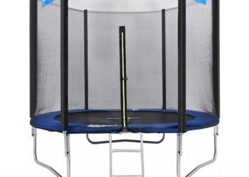 Trampolina ogrodowa 183 cm czarno-niebieska – siatka ochronna