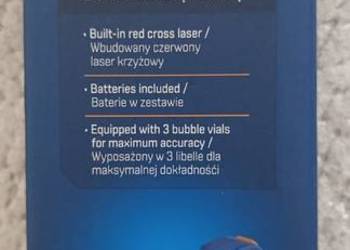 NITEO poziomica laserowa krzyżowa z wbudowaną miarką, NOWA