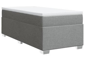 Łóżko kontynentalne z materacem jasnoszare tkanina 80x200 cm WM-3285088